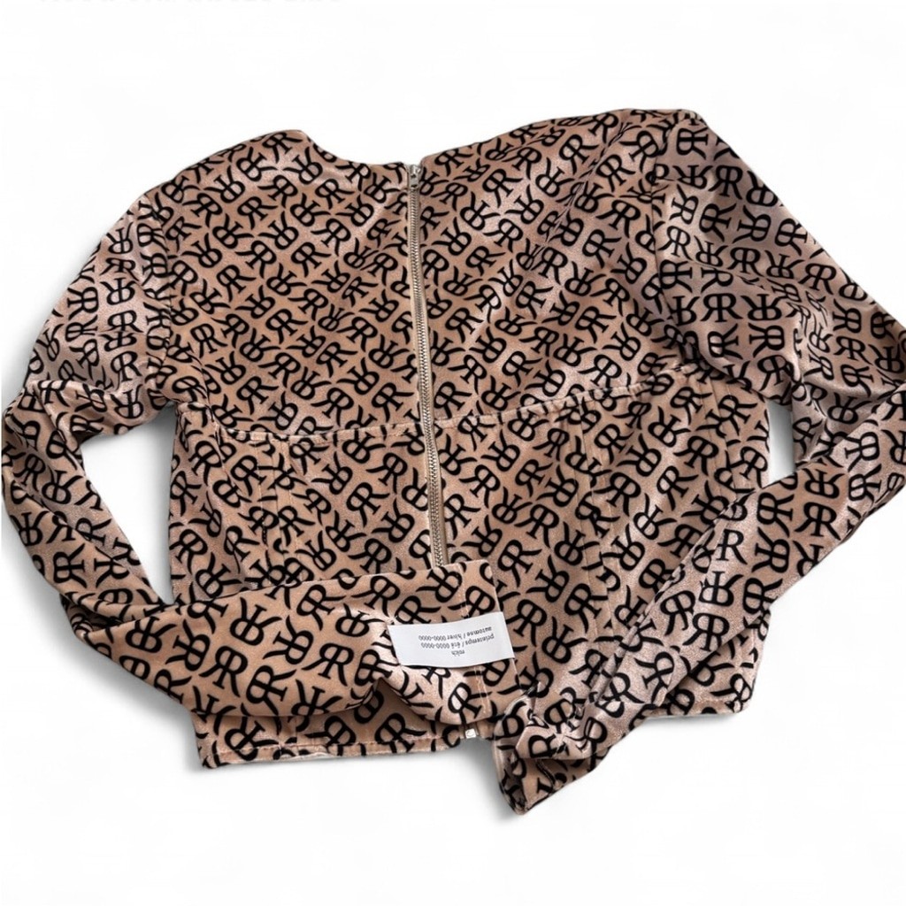 Rokh monogram-print bustier corset top size 0 NWT - photo 3