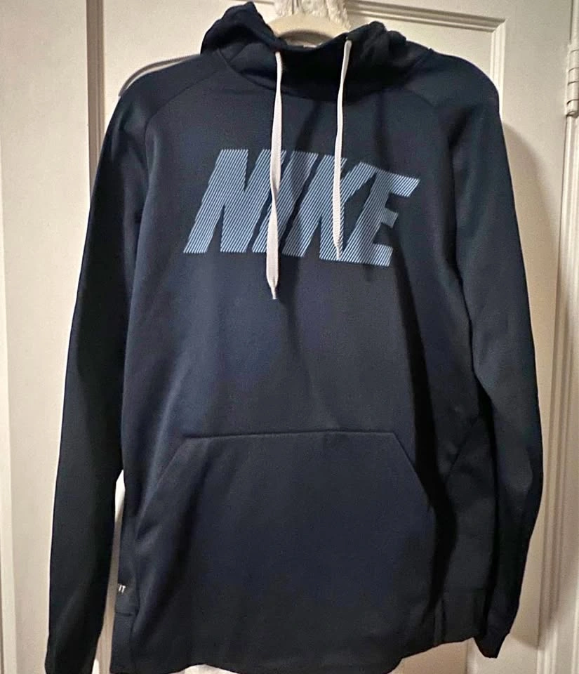 Nike Dri-Fit Hoodie Navy Blue Light Blue Logo