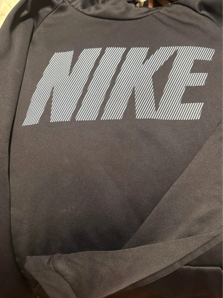 Nike Dri-Fit Hoodie Navy Blue Light Blue Logo - photo 2