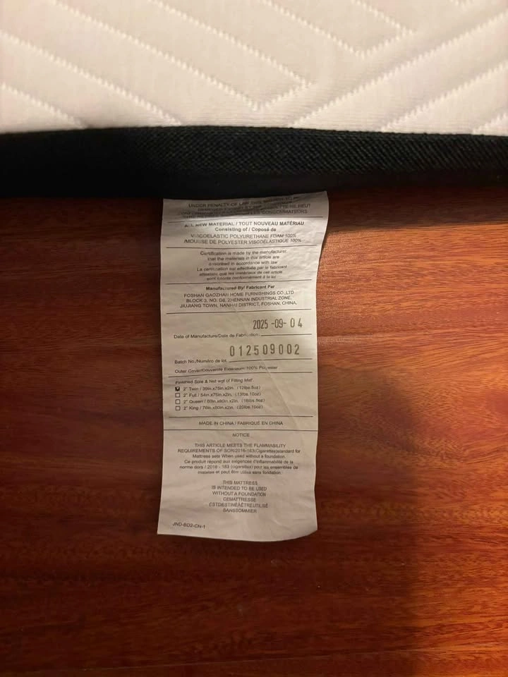 Memory Foam Mattress Topper (Twin) – $35 - photo 4