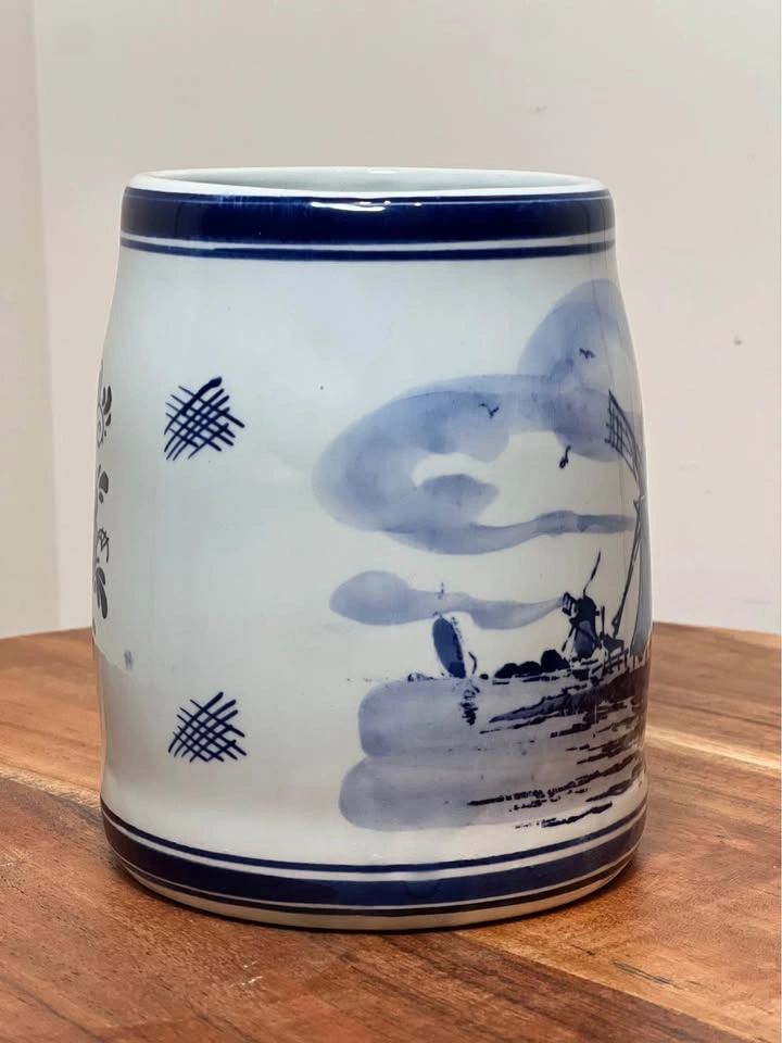 Delft Blue Windmill Beer Stein Hand Painted Holland Art - photo 2
