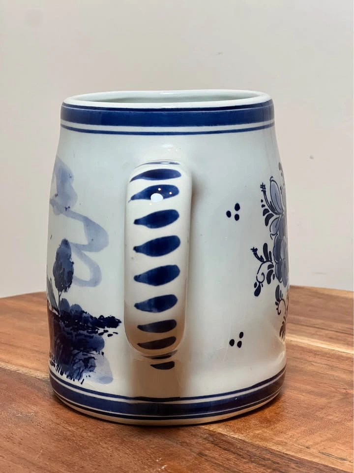 Delft Blue Windmill Beer Stein Hand Painted Holland Art - photo 4