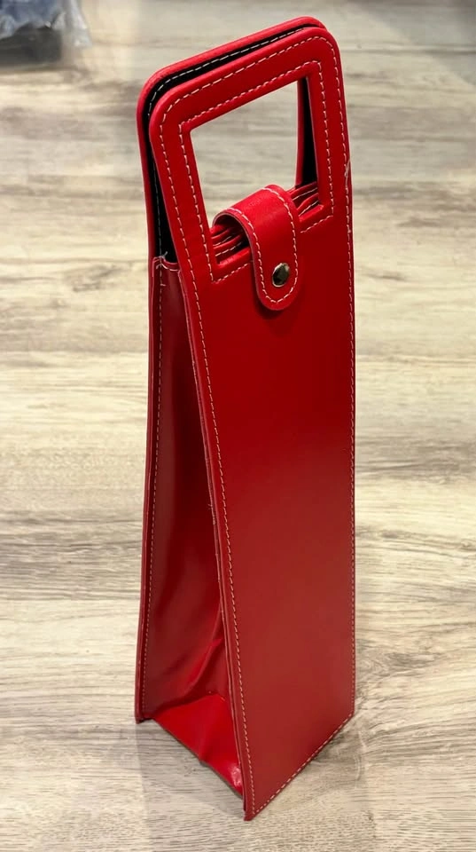 Red Faux Leather Wine Bottle Case $10 OBO - photo 2