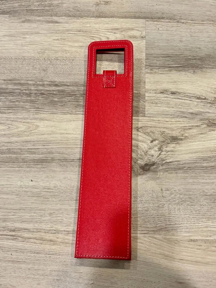 Red Faux Leather Wine Bottle Case $10 OBO - photo 3