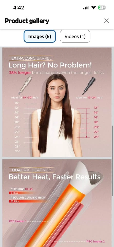 TYMO CurlPro Plus Auto Curling Iron - 1" Gold - photo 3