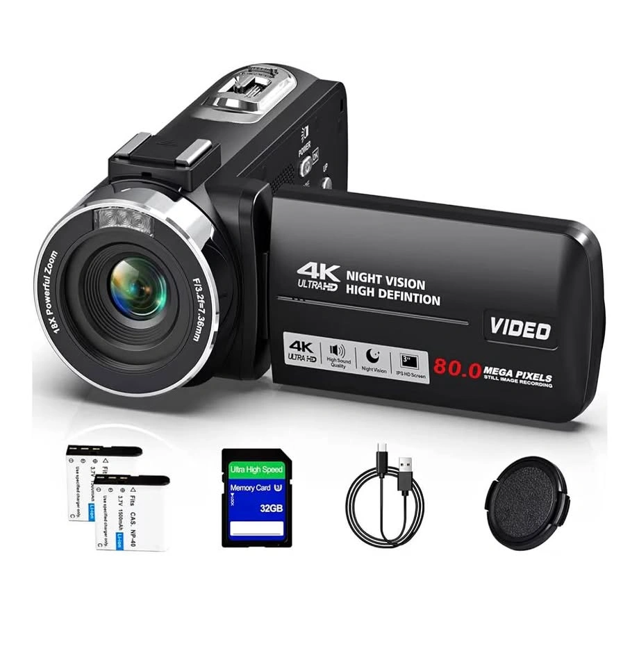 4K Video Camera Camcorder – 80MP (Vlogging)