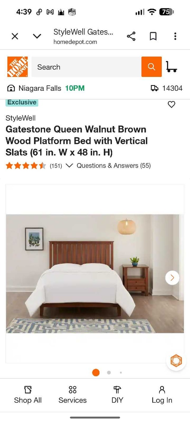 StyleWell Queen Bed Frame