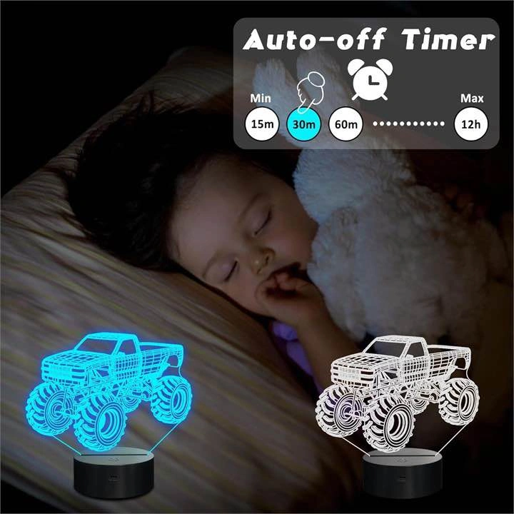 3D Monster Truck Baby Boy Night Light - photo 4