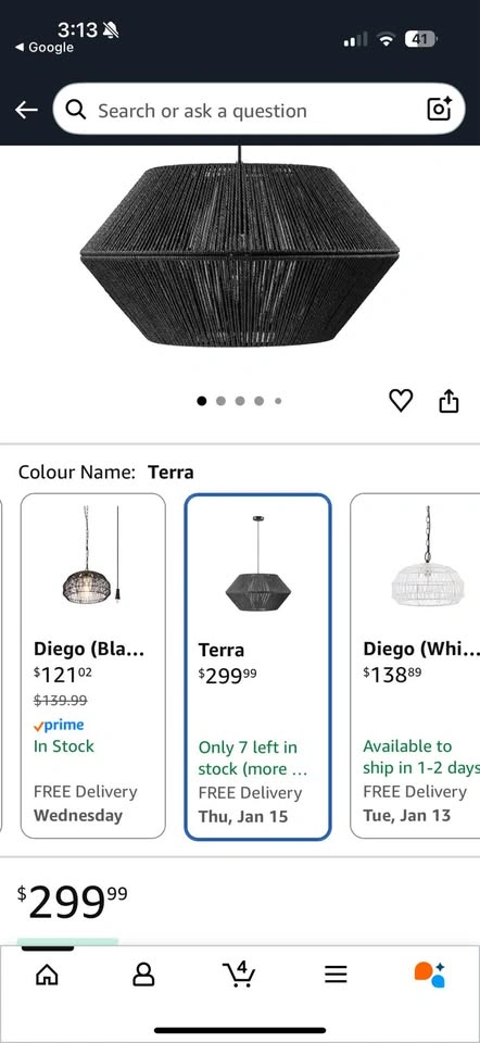 Globe Electric 65470 1-Light Chandelier, Matte Black - photo 4