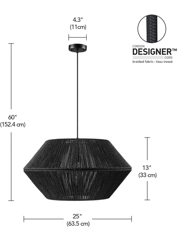 Globe Electric 65470 1-Light Chandelier, Matte Black - photo 5