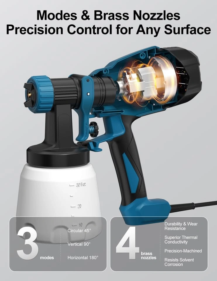 Electric Paint Sprayer - Adjustable Flow & Brass Nozzles - photo 3