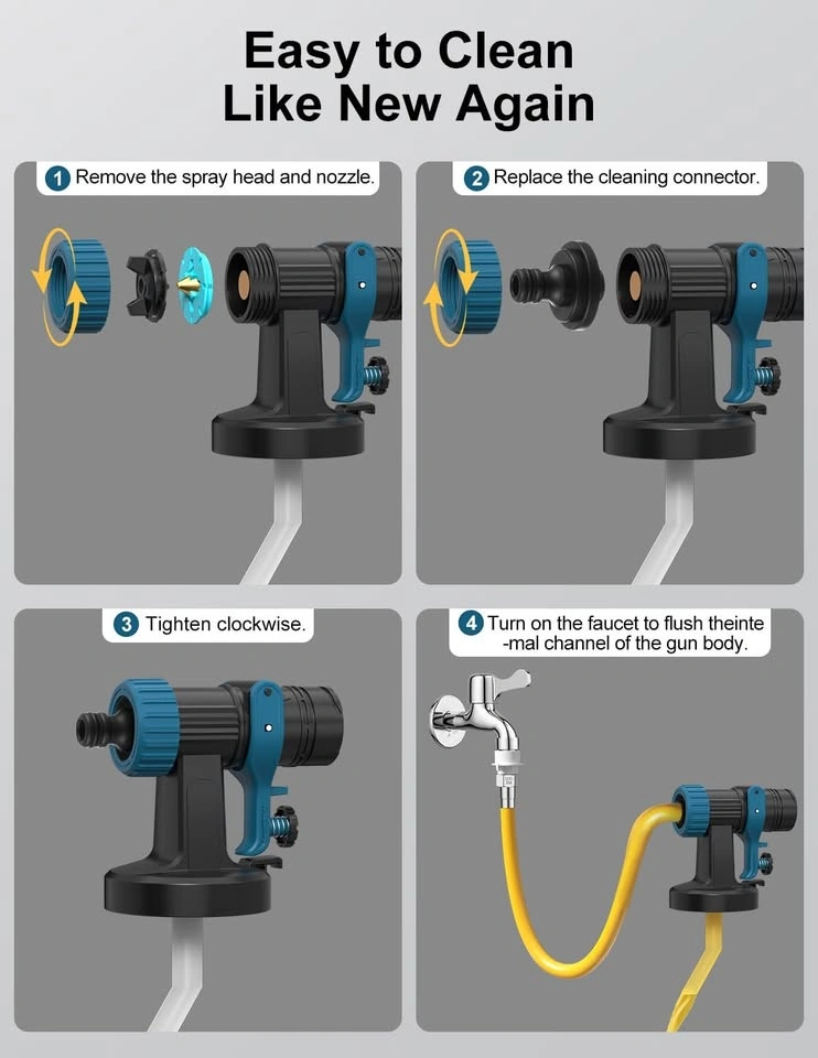Electric Paint Sprayer - Adjustable Flow & Brass Nozzles - photo 5