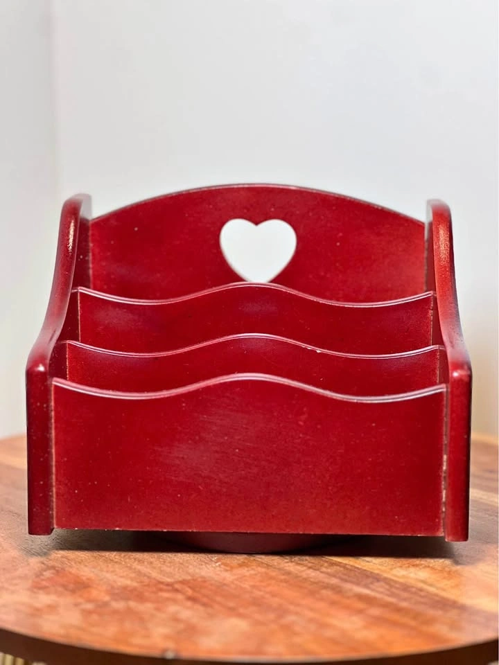 Wooden Turning Mail Holder - Cottagecore Desk Organizer