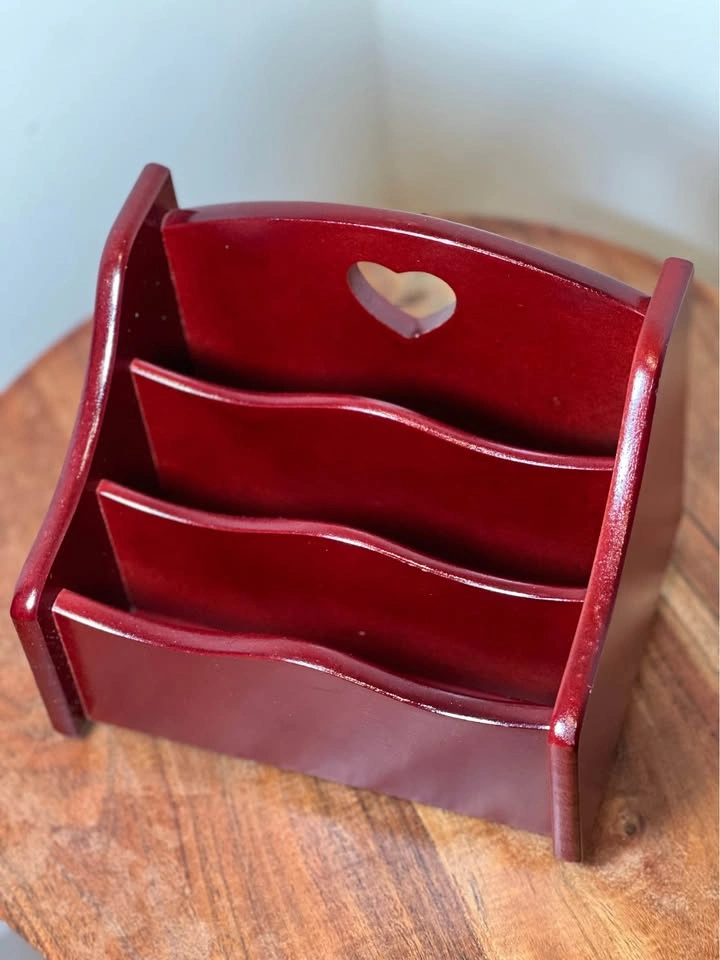 Wooden Turning Mail Holder - Cottagecore Desk Organizer - photo 5