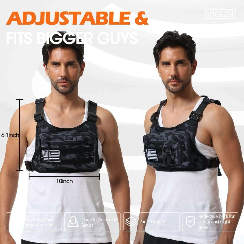 VIGUSI New Black Camo Utility Chest Rig Bag w/ Detachable Pouch - photo 4