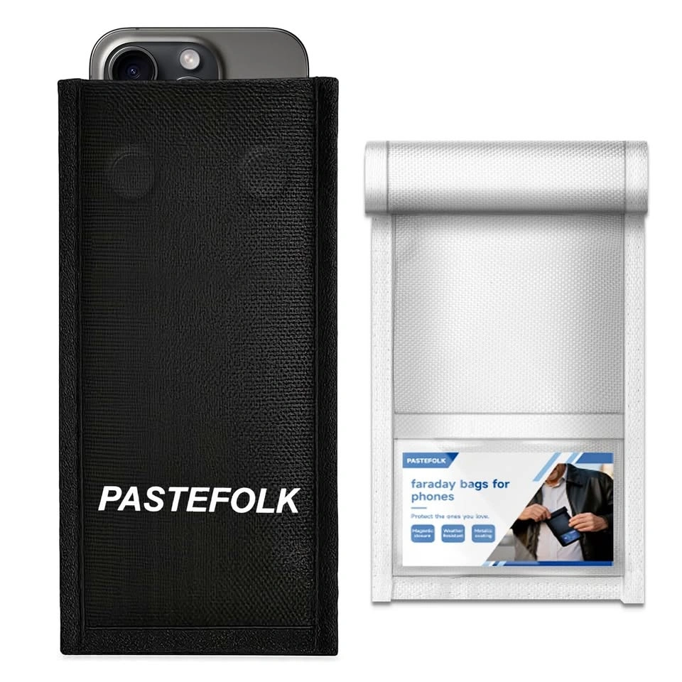 PASTEFOLK Black Faraday Signal Blocking Bag for Phones
