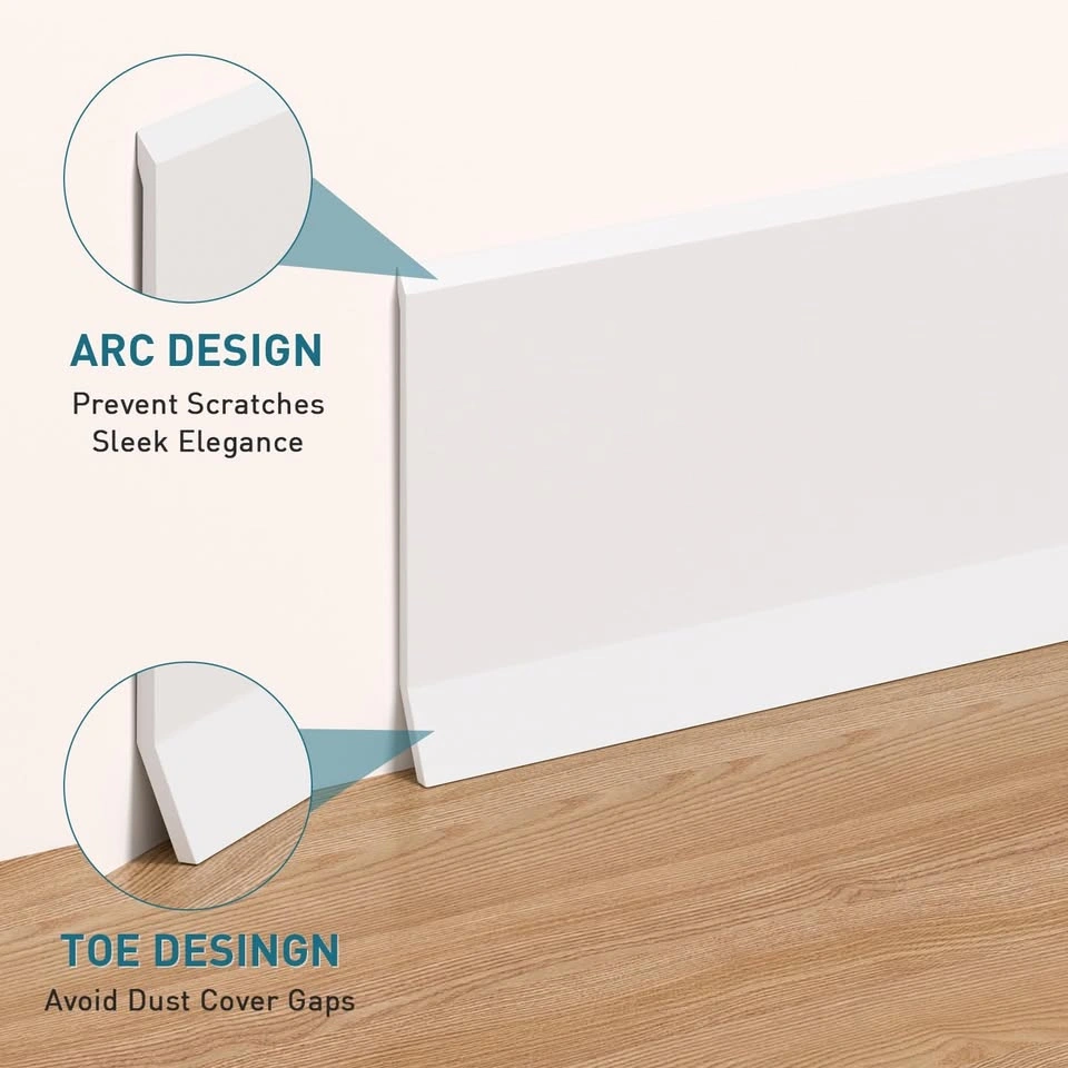 White Peel & Stick Flexible Baseboard Trim 20ft - photo 4