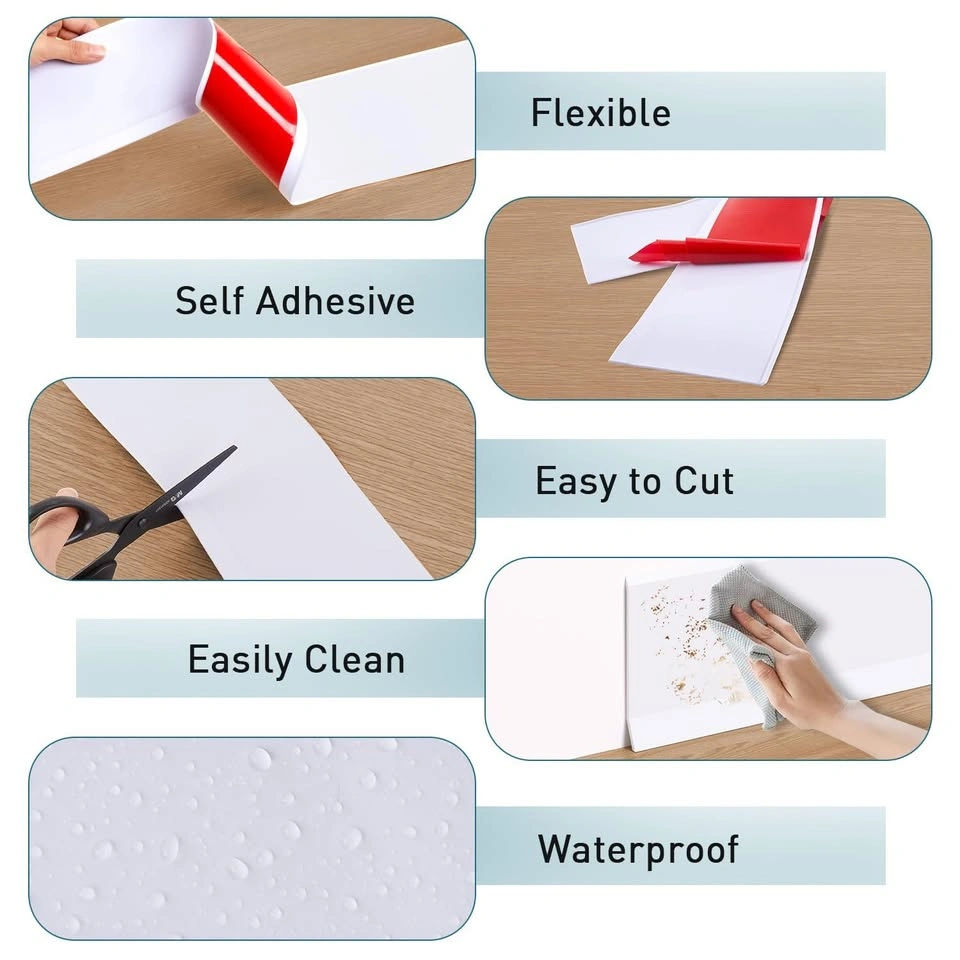 White Peel & Stick Flexible Baseboard Trim 20ft - photo 5