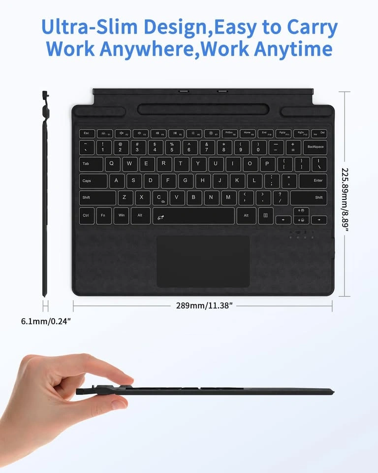 Bluetooth Keyboard for Tablet with Trackpad & 7-Color Backlight - photo 5