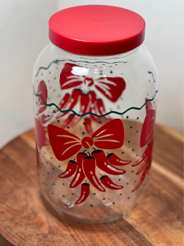 Vintage AGC Glass Canister Sun Tea Jar Chili Pepper Southwest - photo 2