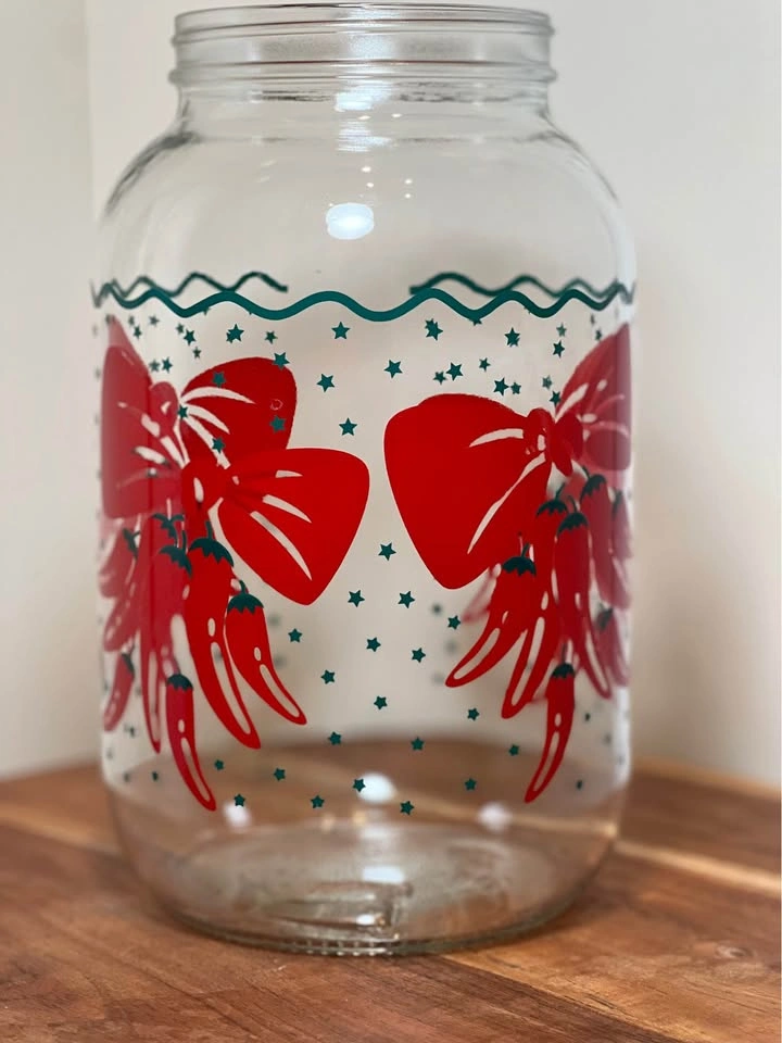 Vintage AGC Glass Canister Sun Tea Jar Chili Pepper Southwest - photo 3