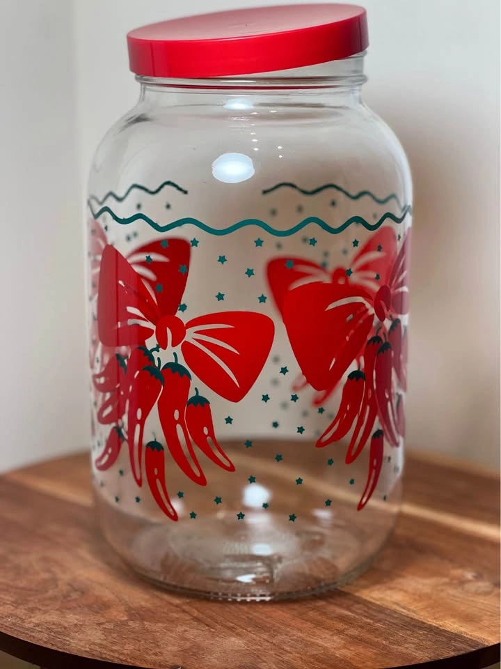 Vintage AGC Glass Canister Sun Tea Jar Chili Pepper Southwest - photo 4