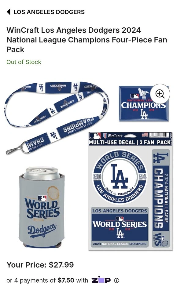 Dodgers Snapback Hat & Fan Pack - 2024 Champs - photo 3