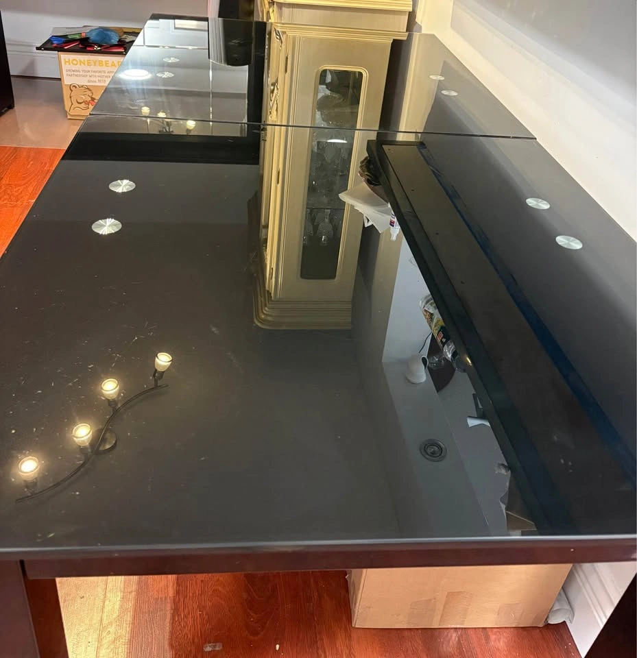 Designer Expandable Dining Table - Black Glass - photo 2