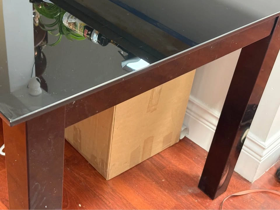 Designer Expandable Dining Table - Black Glass - photo 4