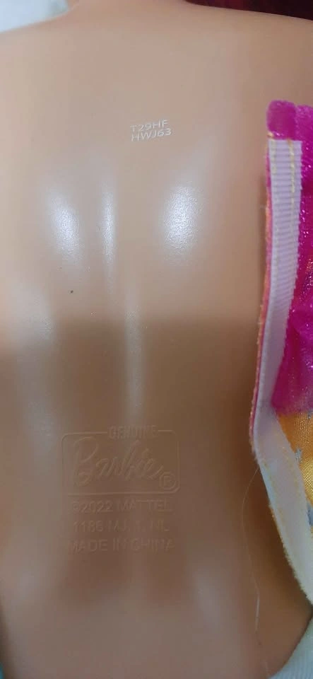 28-inch Tall Barbie Large Doll, Brown Hair, Rainbow Dress - photo 3
