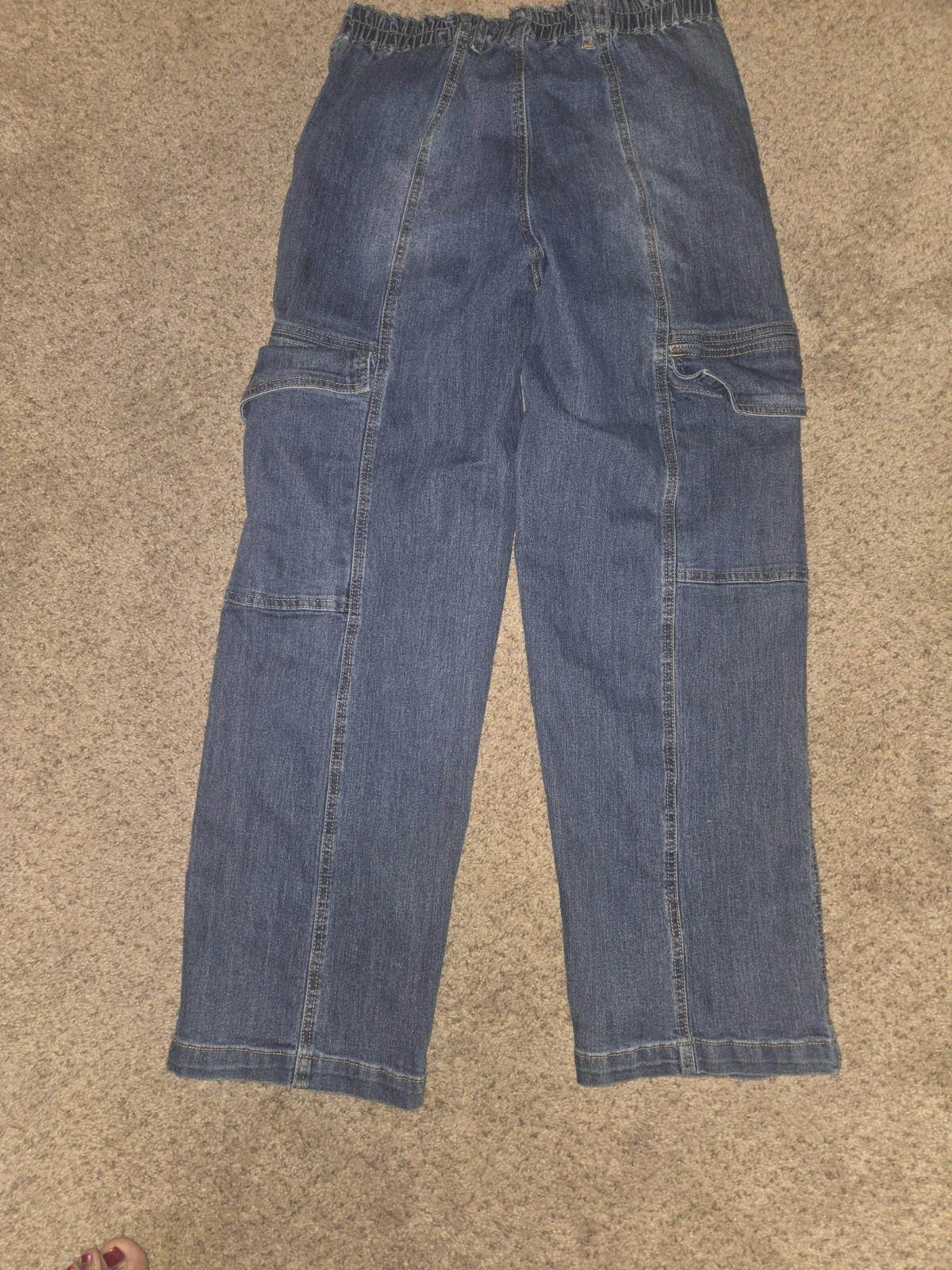 Madden Girl Women's Cargo Jeans Size Medium Dark Blue Denim - photo 2