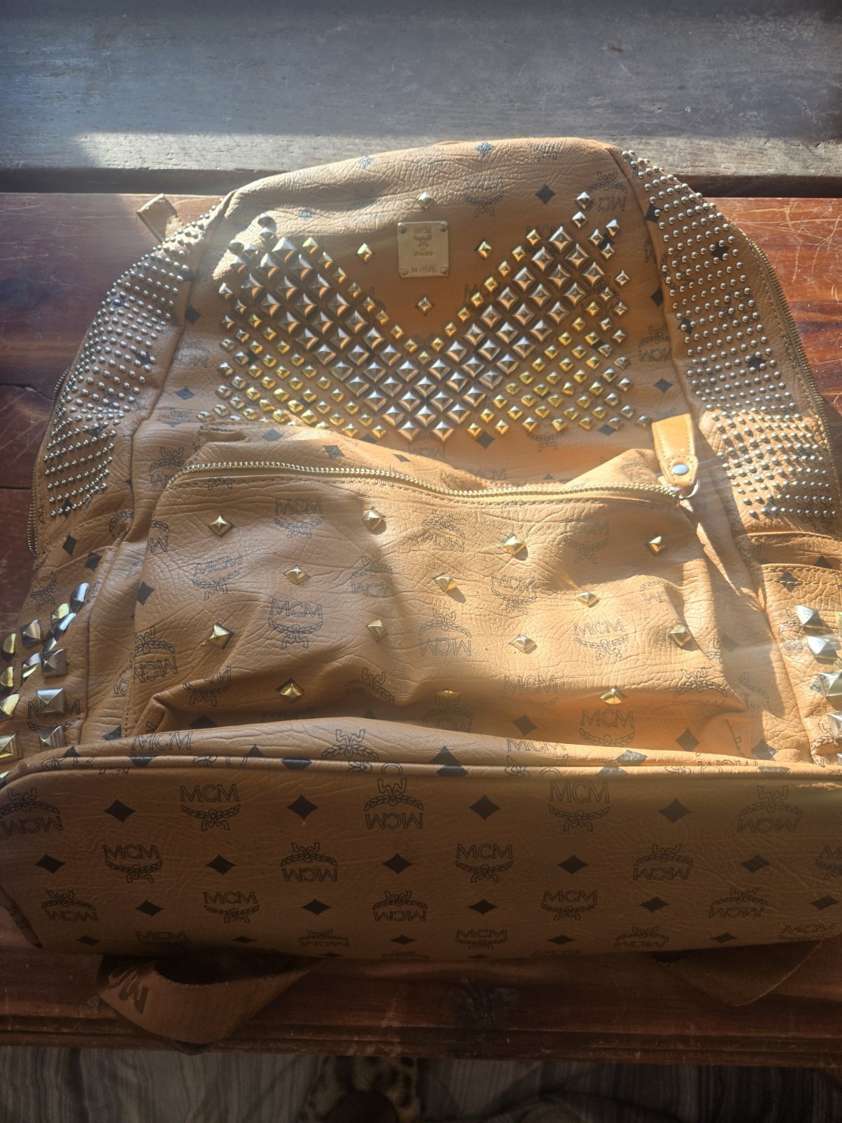 Vintage MCM Authentic Leather Backpack Brown Monogram Missing Bi - photo 3