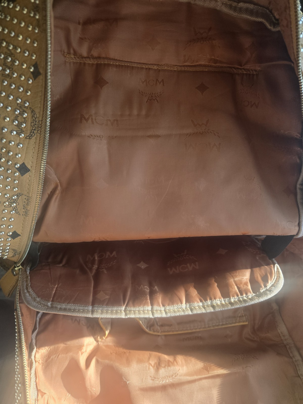 Vintage MCM Authentic Leather Backpack Brown Monogram Missing Bi - photo 5