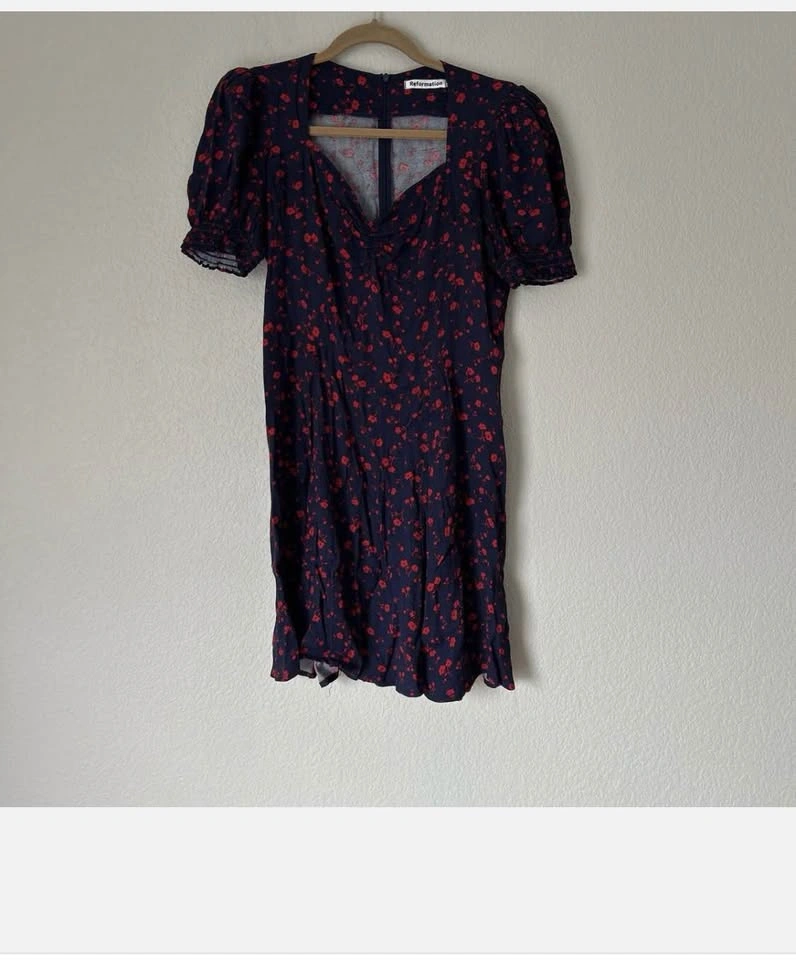 New Reformation Drea Sweetheart Neckline Crepe Minidress Size 2 - photo 3