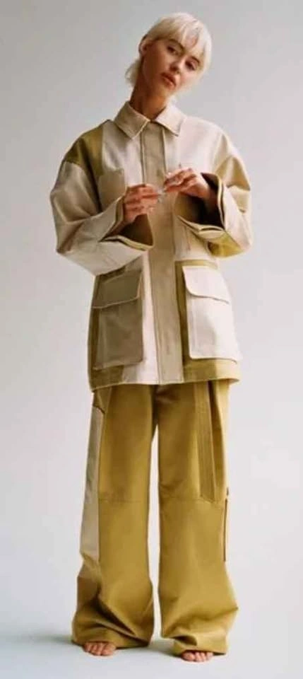 Zara Gabardine Patchwork Jacket Oversized