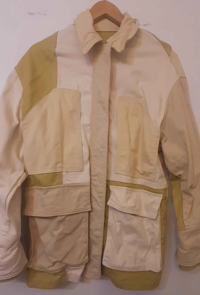 Zara Gabardine Patchwork Jacket Oversized - photo 3
