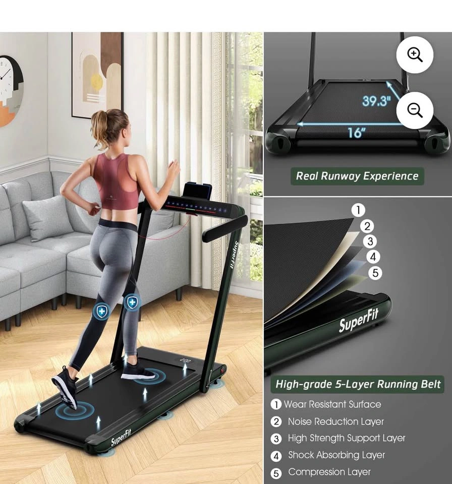 SuperFit 2.25HP 2 in 1 Folding Treadmill w/ App Control - photo 3