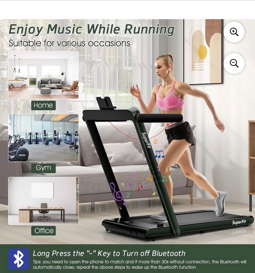 SuperFit 2.25HP 2 in 1 Folding Treadmill w/ App Control - photo 4