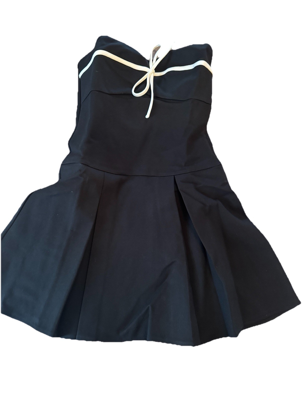 Selfie Leslie Camelia Box Pleat Bow Mini Dress Black Small NWT - photo 2