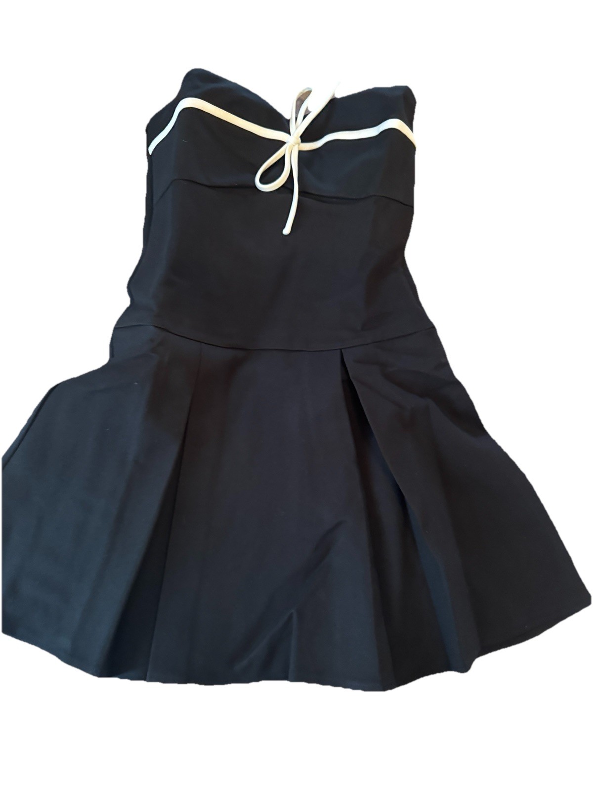 Selfie Leslie Camelia Box Pleat Bow Mini Dress Black Small NWT - photo 5