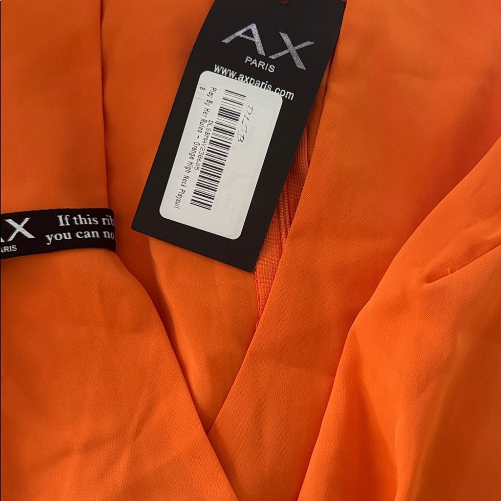 AX Paris Orange High Neck Playsuit Size 4 NWT - photo 3