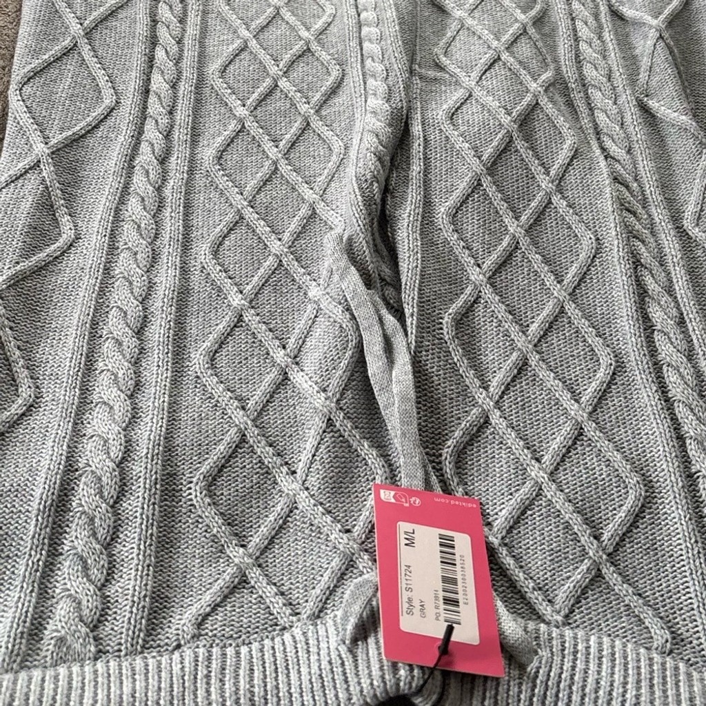 Edikted Kasey Cable Knit Cotton Pants M/L Gray - photo 4