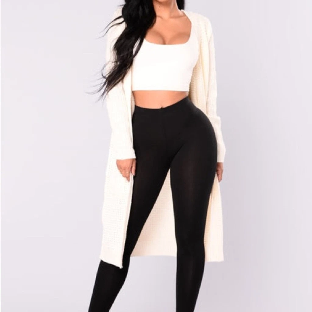 Basic Kim Leggings - Fashion Nova - Black - Size M