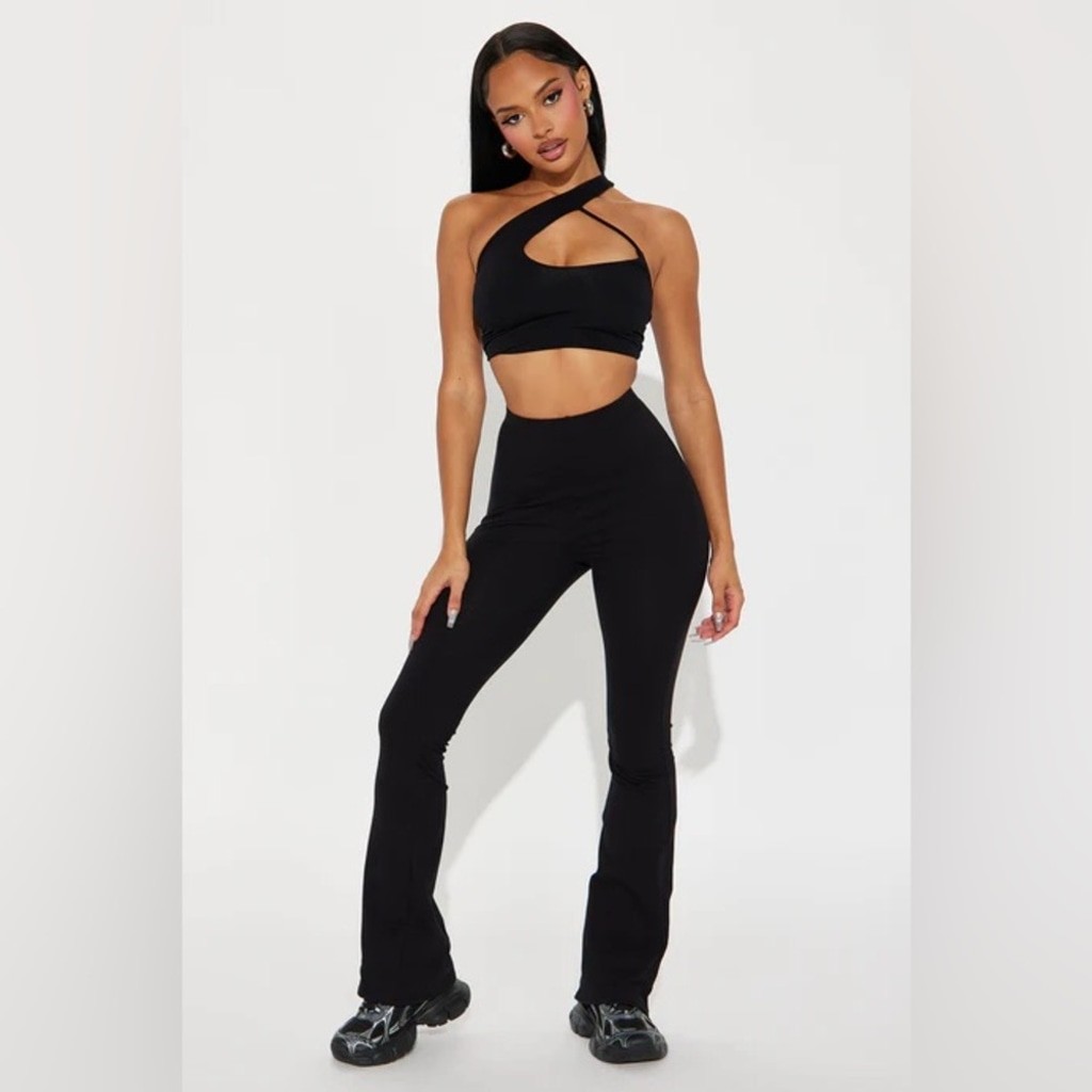FASHION NOVA Adriana Black High Waist Flare Pant NEW XL