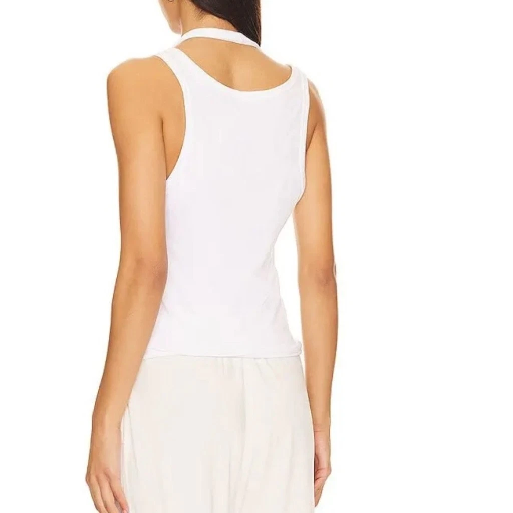 SKIN Worldwide Ellie Asymmetrical Tank - White, Size L (NWT) - photo 2