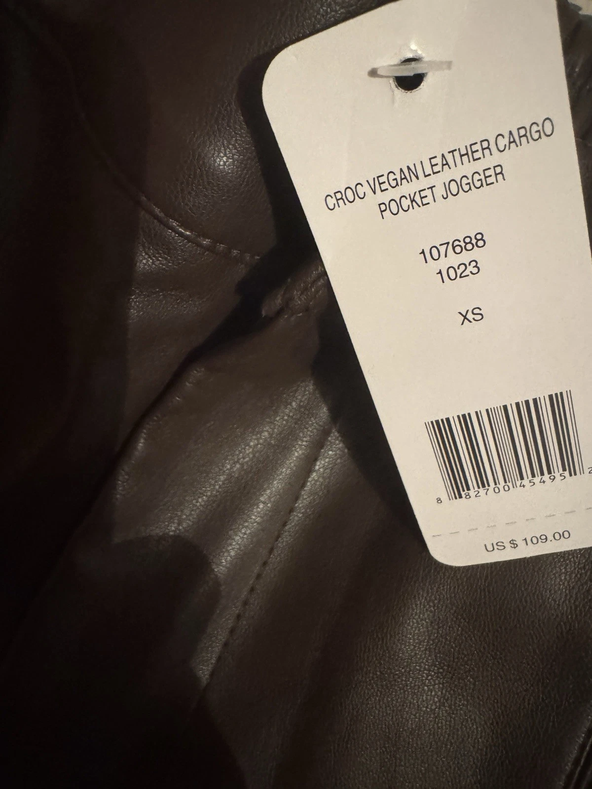Bebe VEGAN LEATHER CARGO POCKET JOGGER XS NWT - photo 4