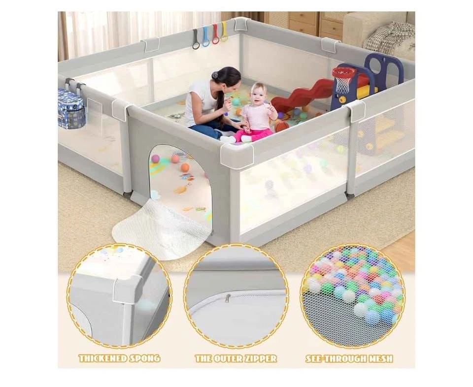 BRAND NEW Extra Large Baby Playpen 79"x71" - Includes Mat & Ball - photo 4