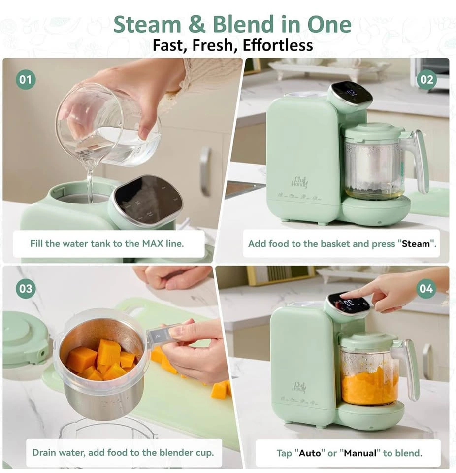Chefhandy 5-in-1 Baby Food Maker Steamer Blender - photo 5