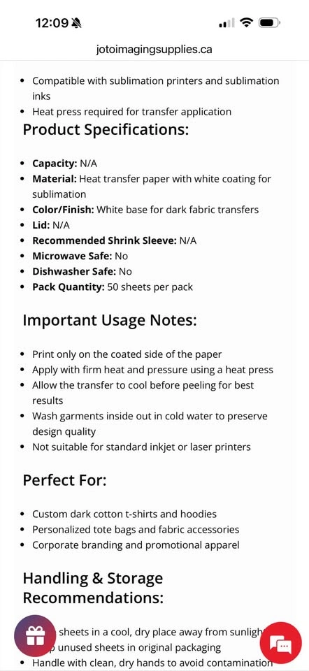 Paropy Dark Sublicotton Transfer Paper - 49 Sheets - photo 2