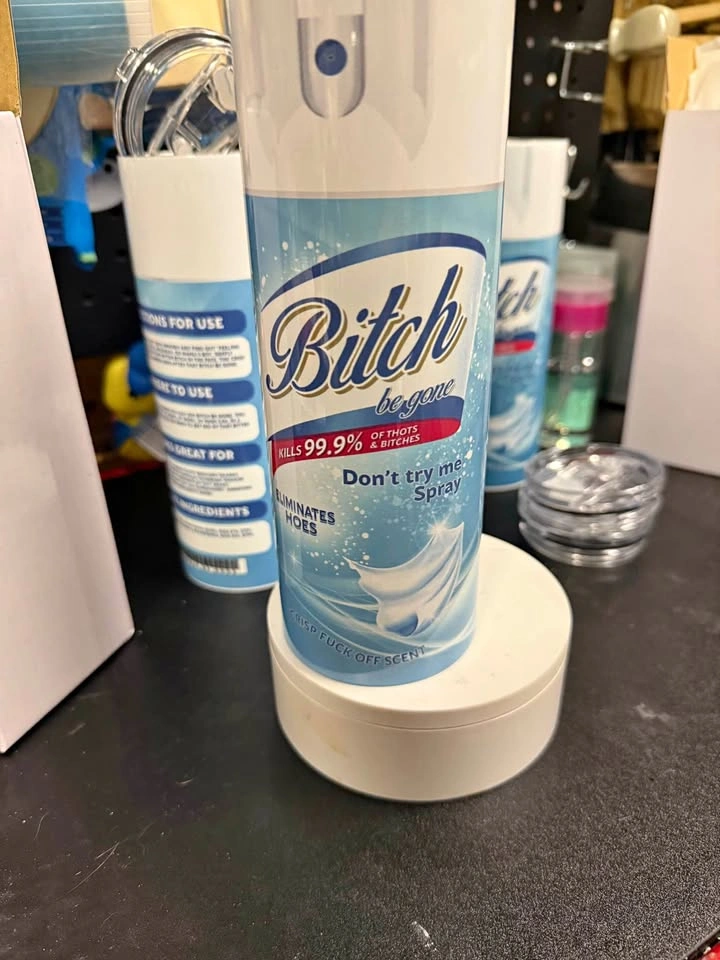 Tumbler - Bitch Spray - 20oz sublimation - Gift Box & Straw